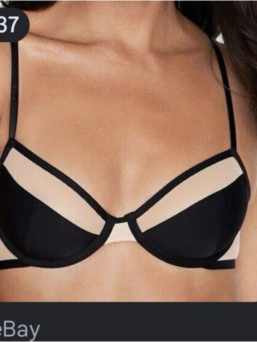 Victoria's Secret Black Mesh Bra Size 32D